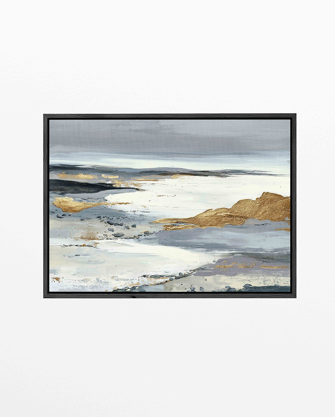 Landschap in goud en grijs Kunstwerk