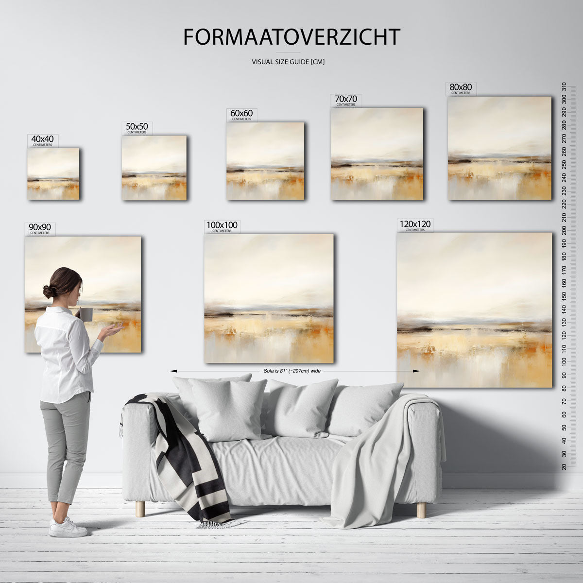 Landschap in beige Poster