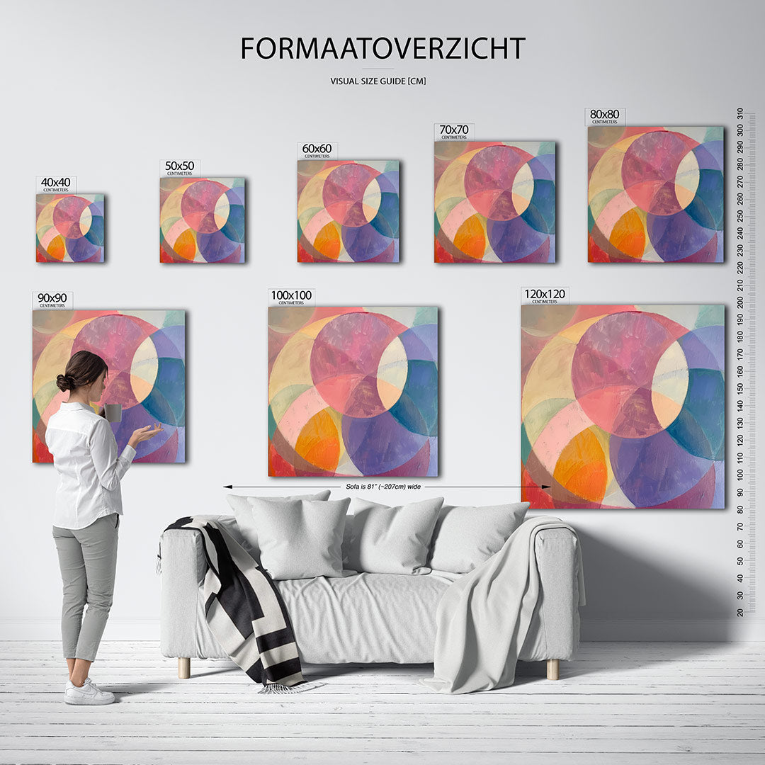 Kleurrijke cirkelvormen Kunstwerk