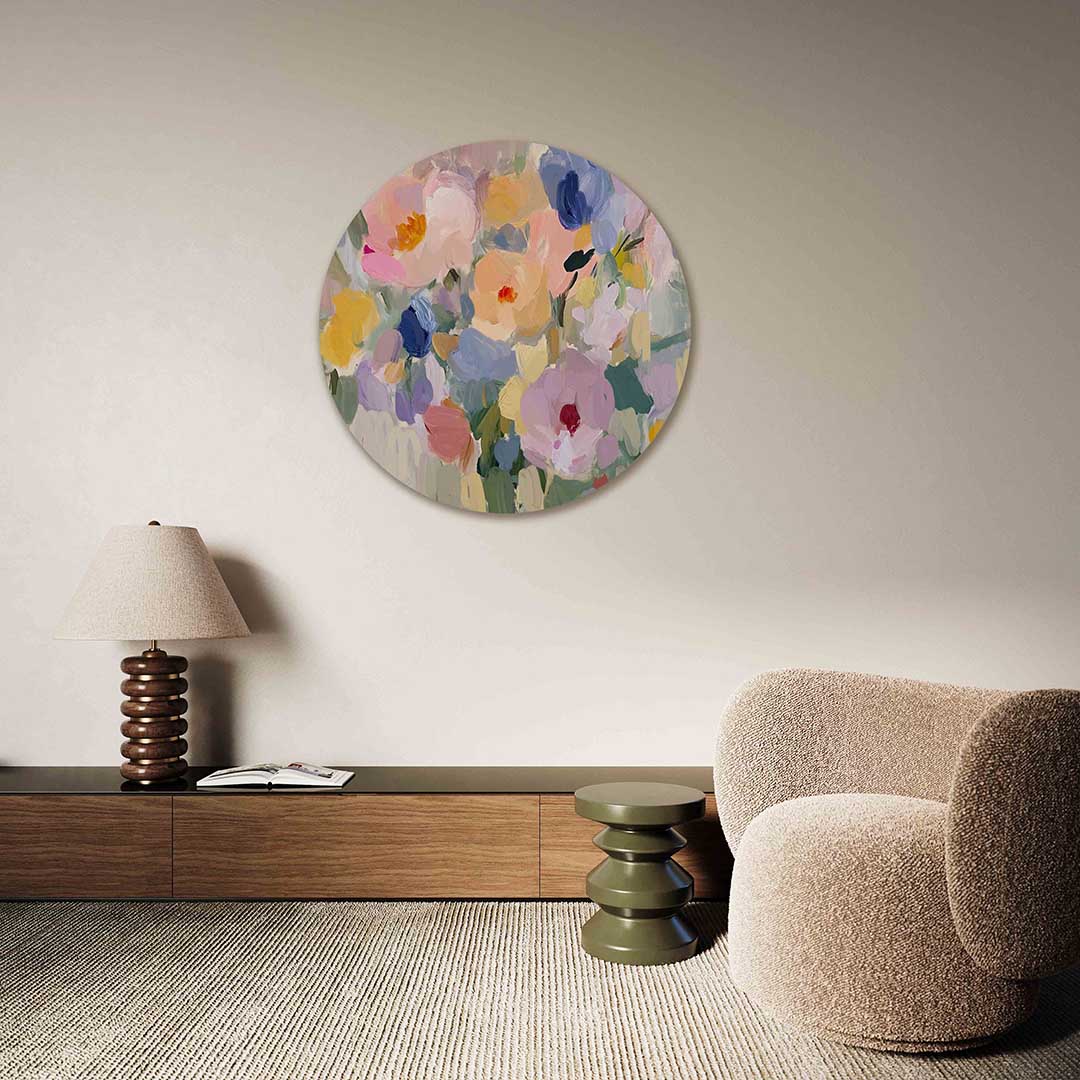Bloemrijke kleuren Muurcirkel