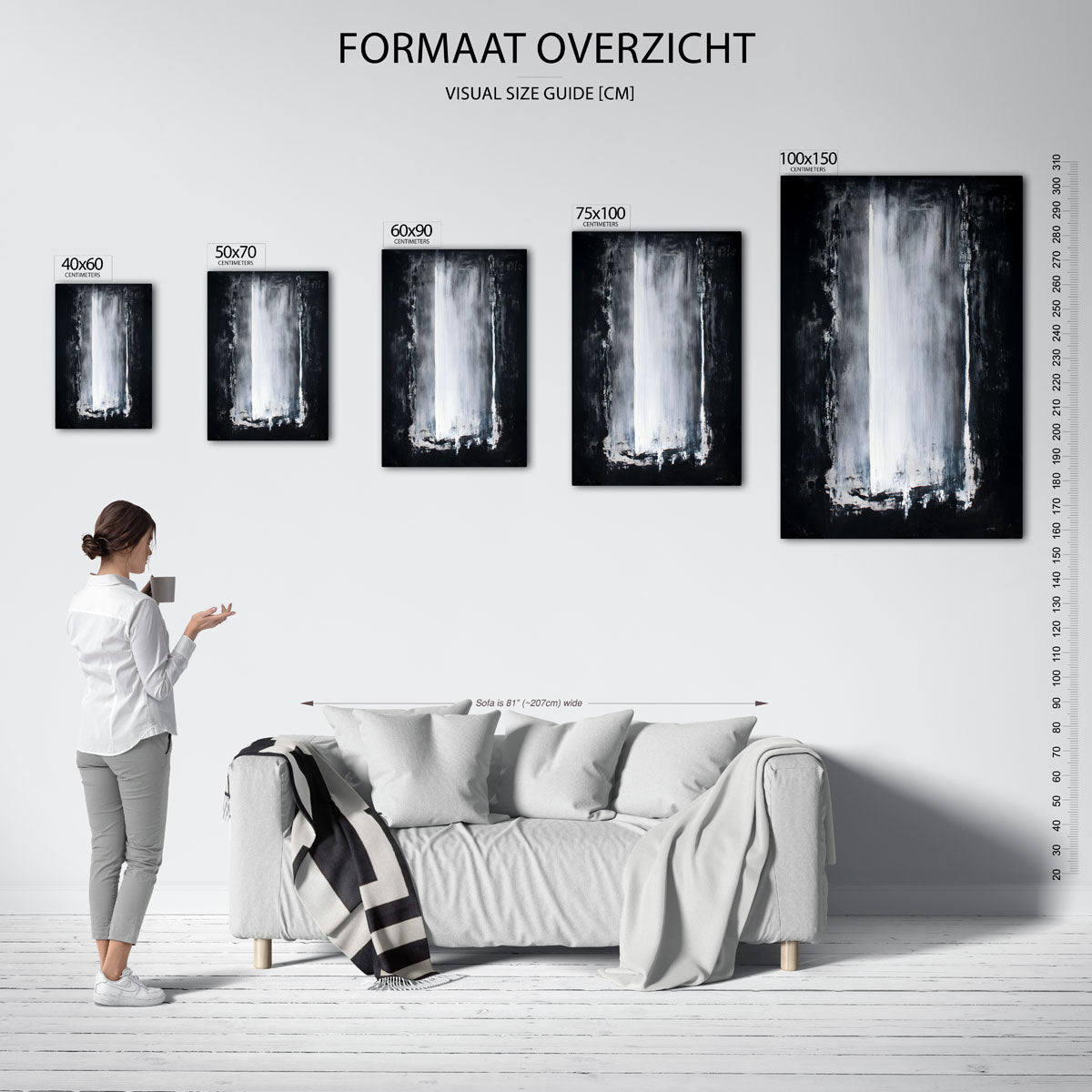Monochrome vertical harmonie Kunstwerk