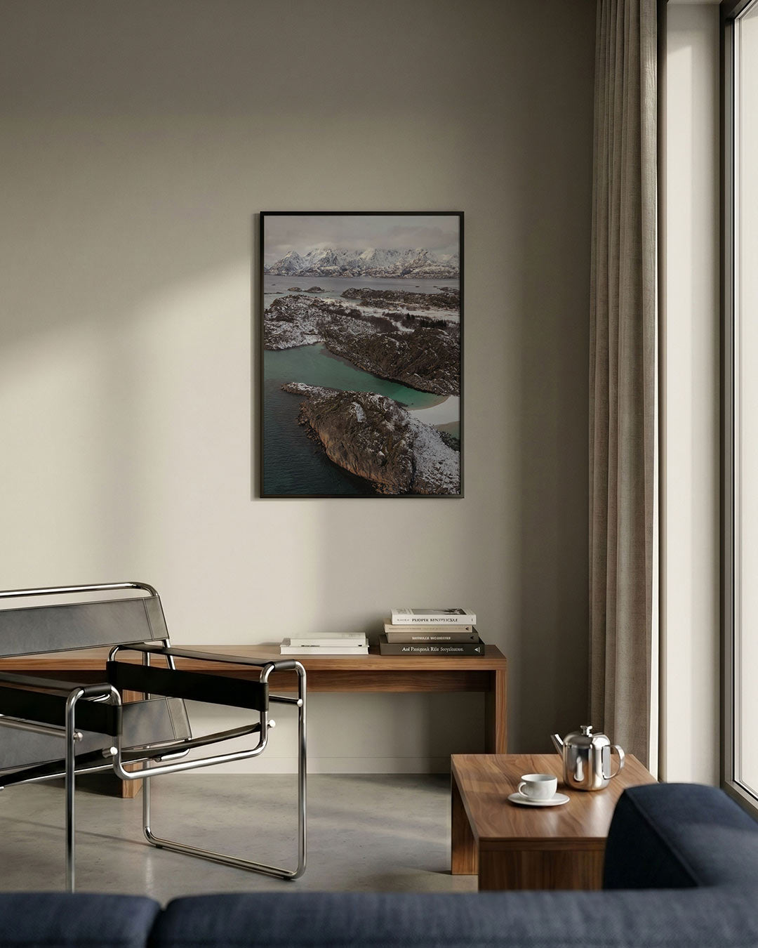 Berglandschap met sneeuw Poster