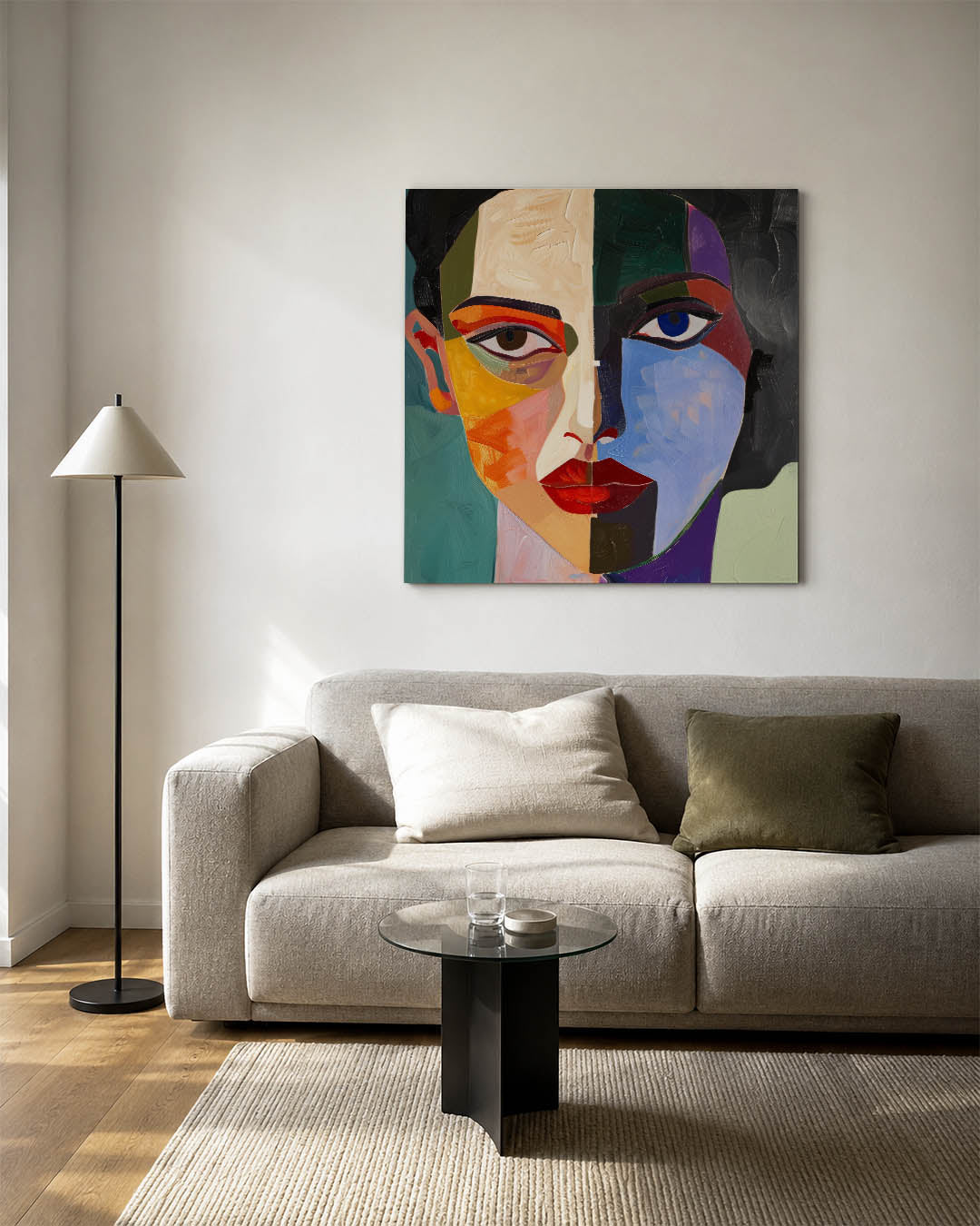 Geometrisch portret Kunstwerk