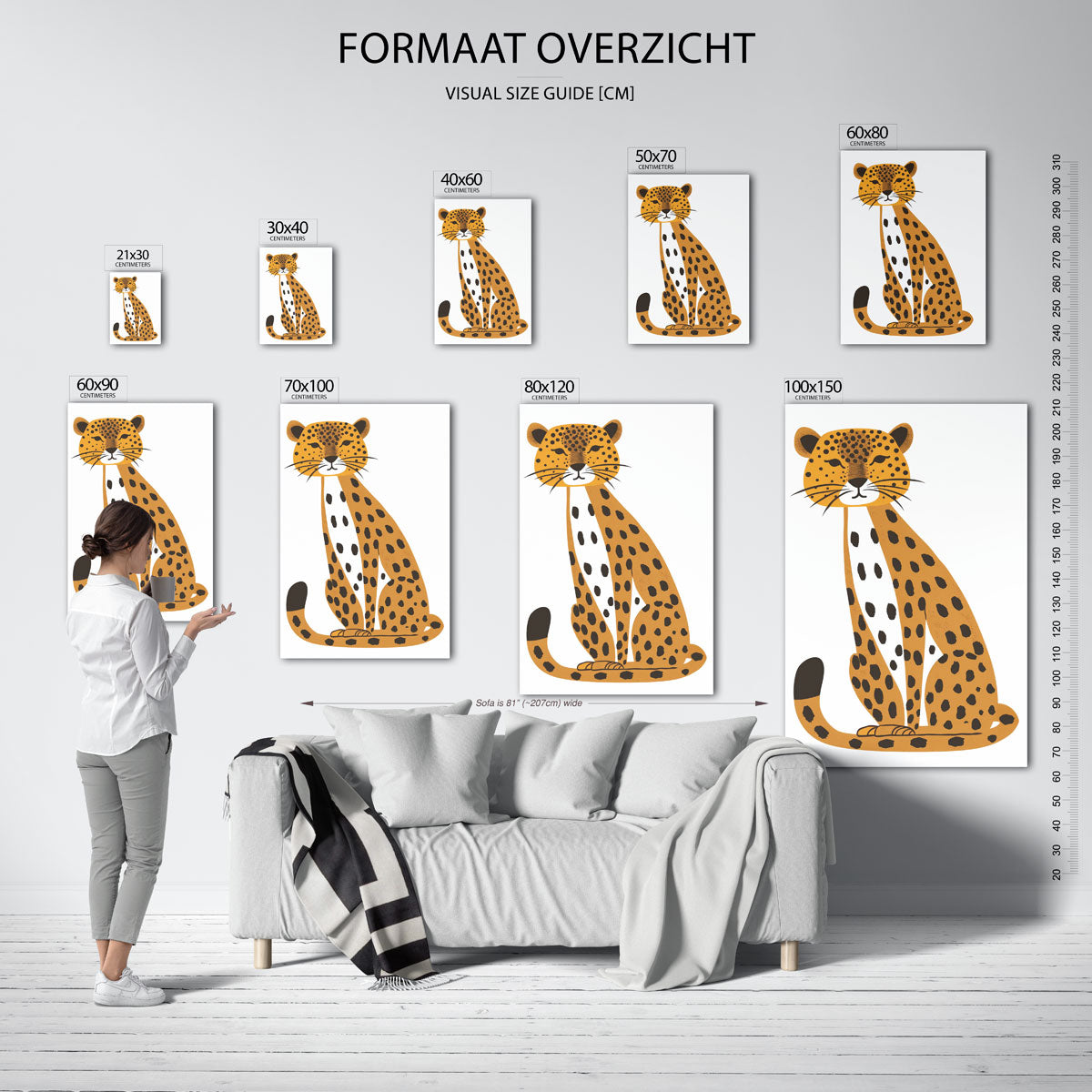Zittende luipaard Poster