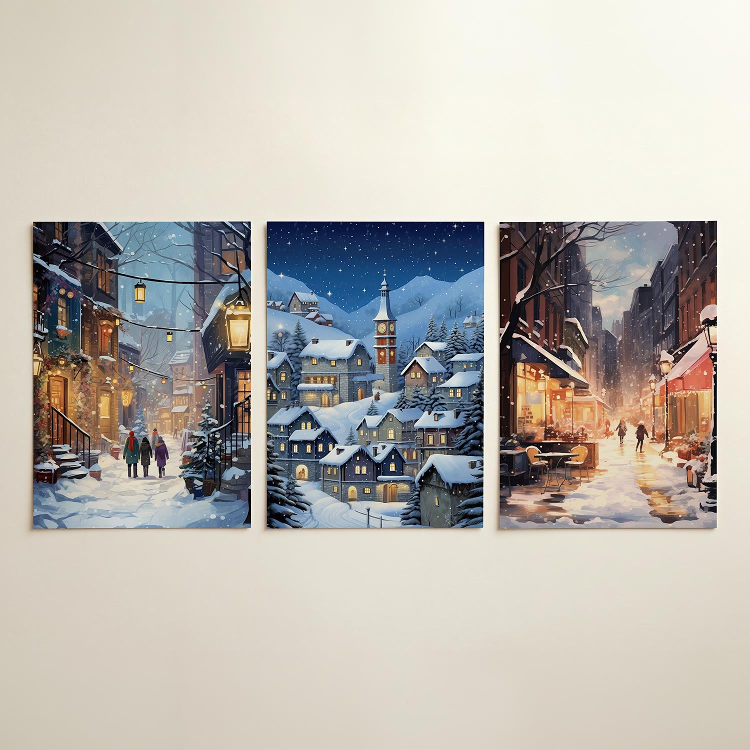 Winterse straatsfeer Posterset