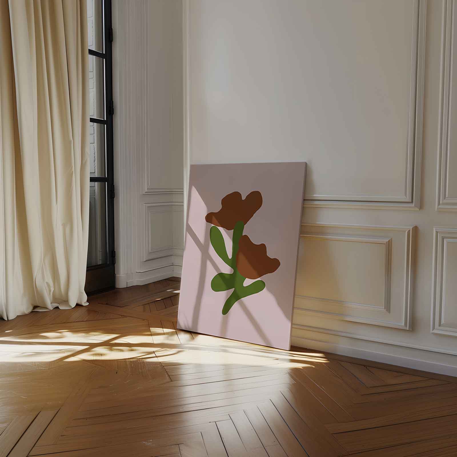 Bloemen in Abstracte Vormen Kunstwerk-canvas-dibond-plexiglas-wanddecoratie-WallArtistic