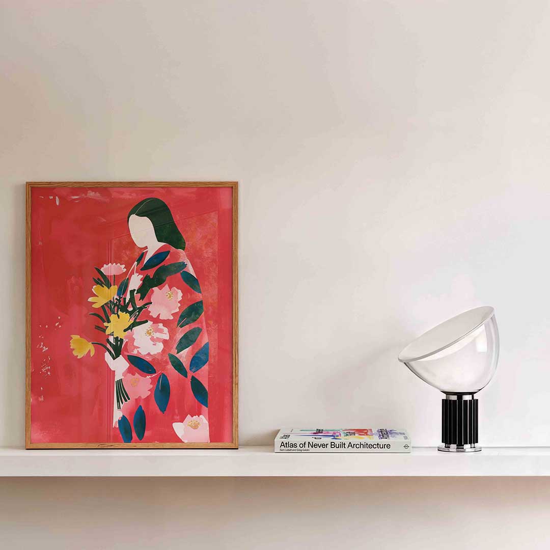 Vrouw met bloemen Poster