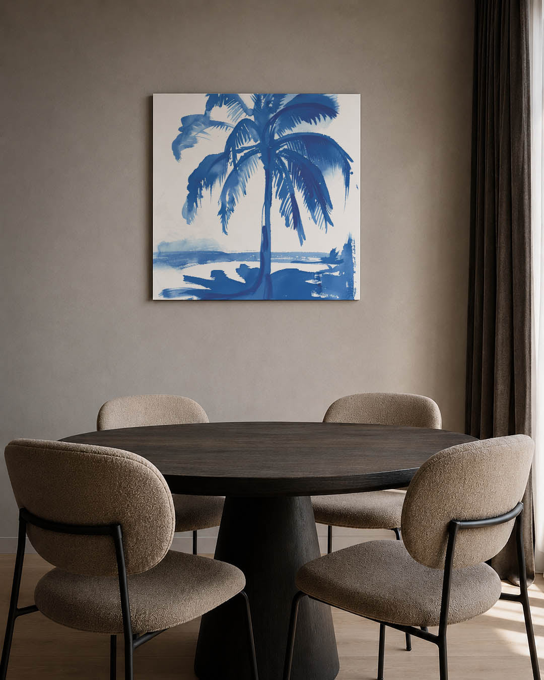Blauwe palmboom Kunstwerk