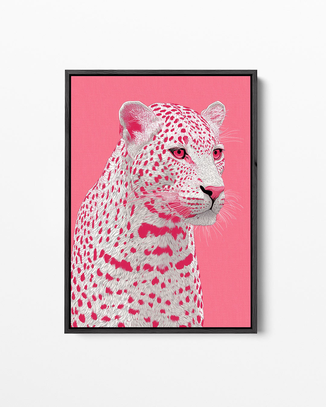 Roze luipaard portret Kunstwerk