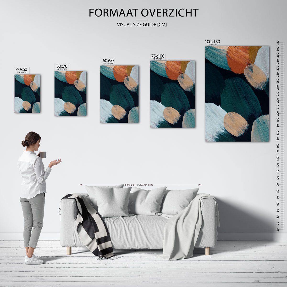 Dynamische kleurencompositie Kunstwerk