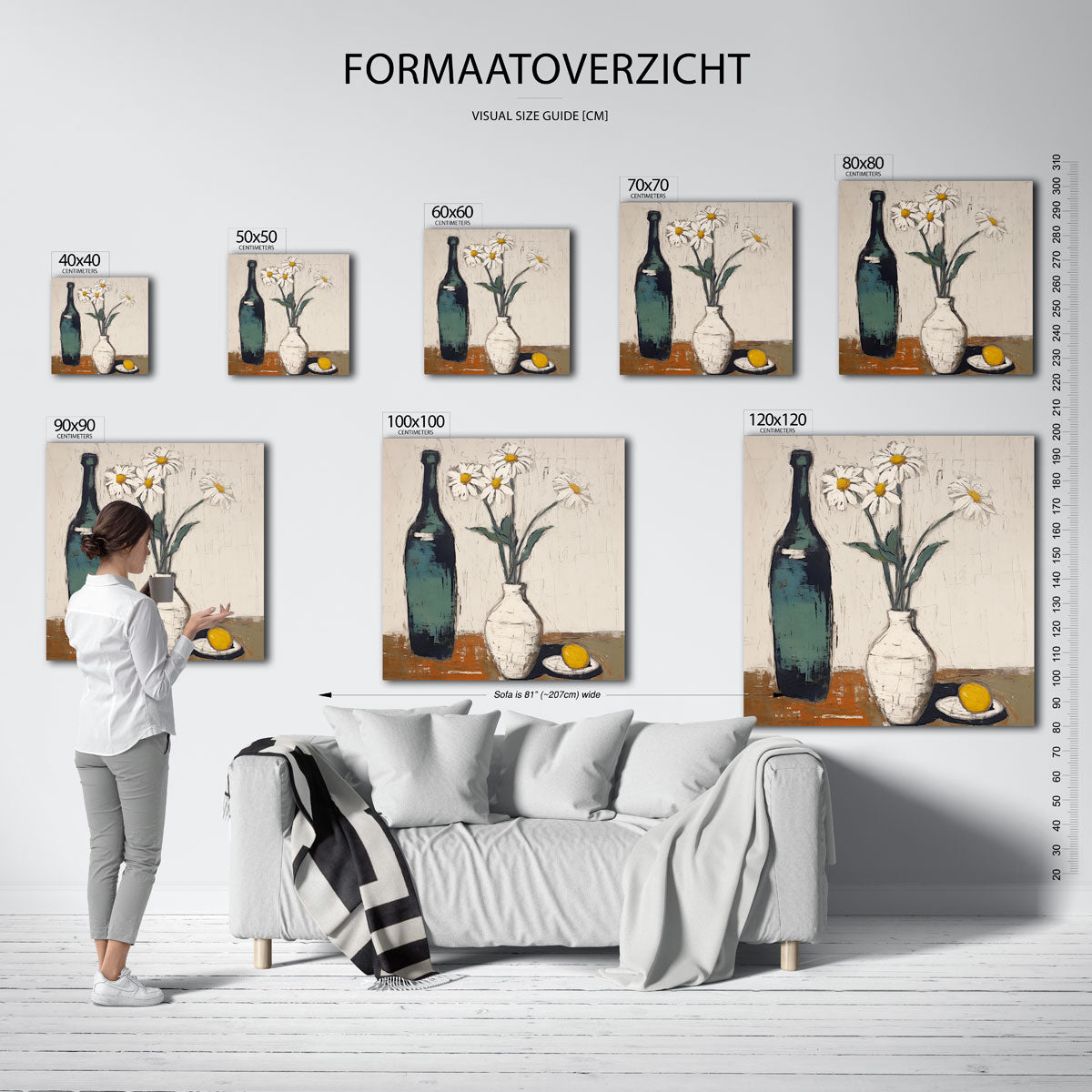 Fles en bloemen Poster