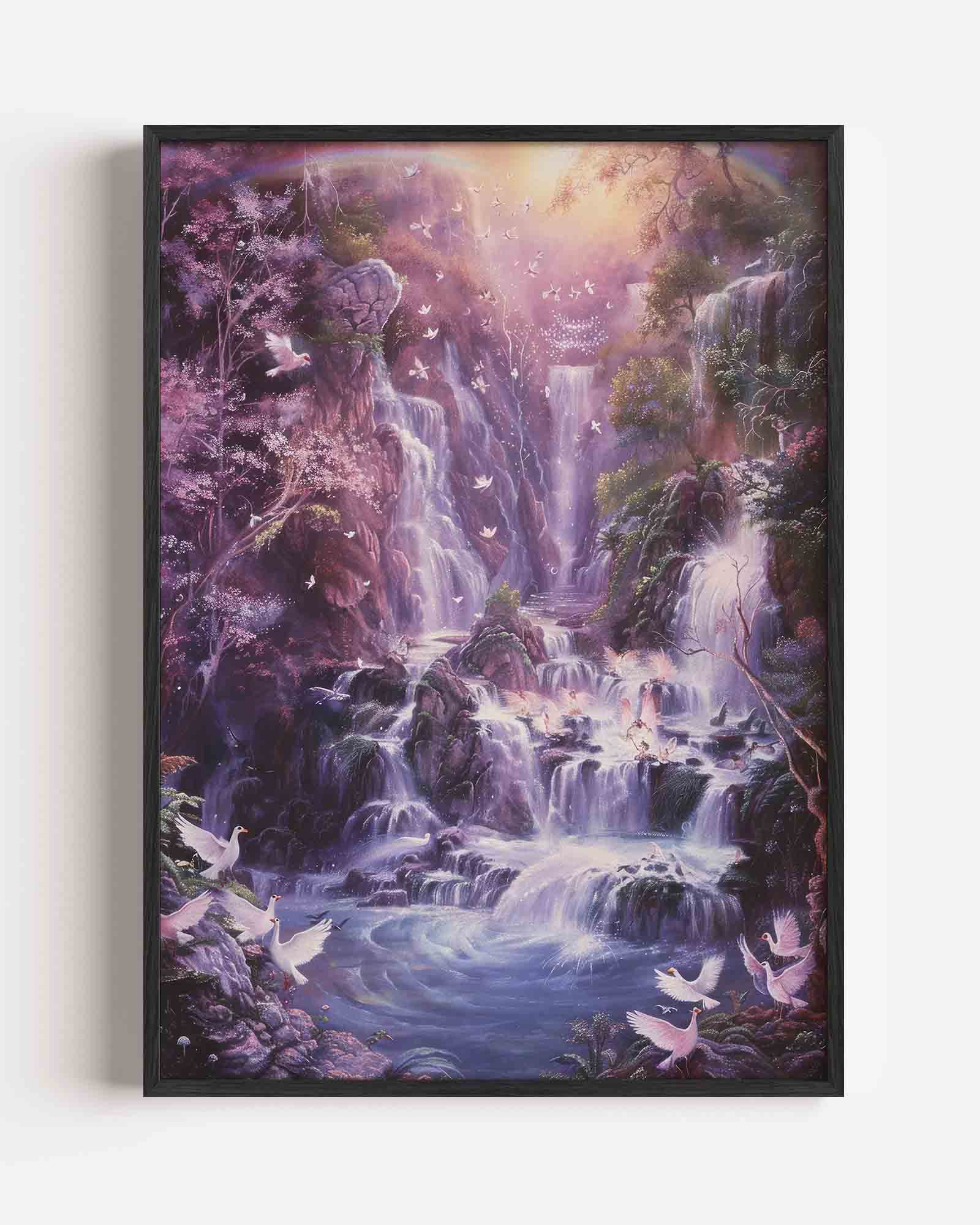 Waterval en vogels Poster