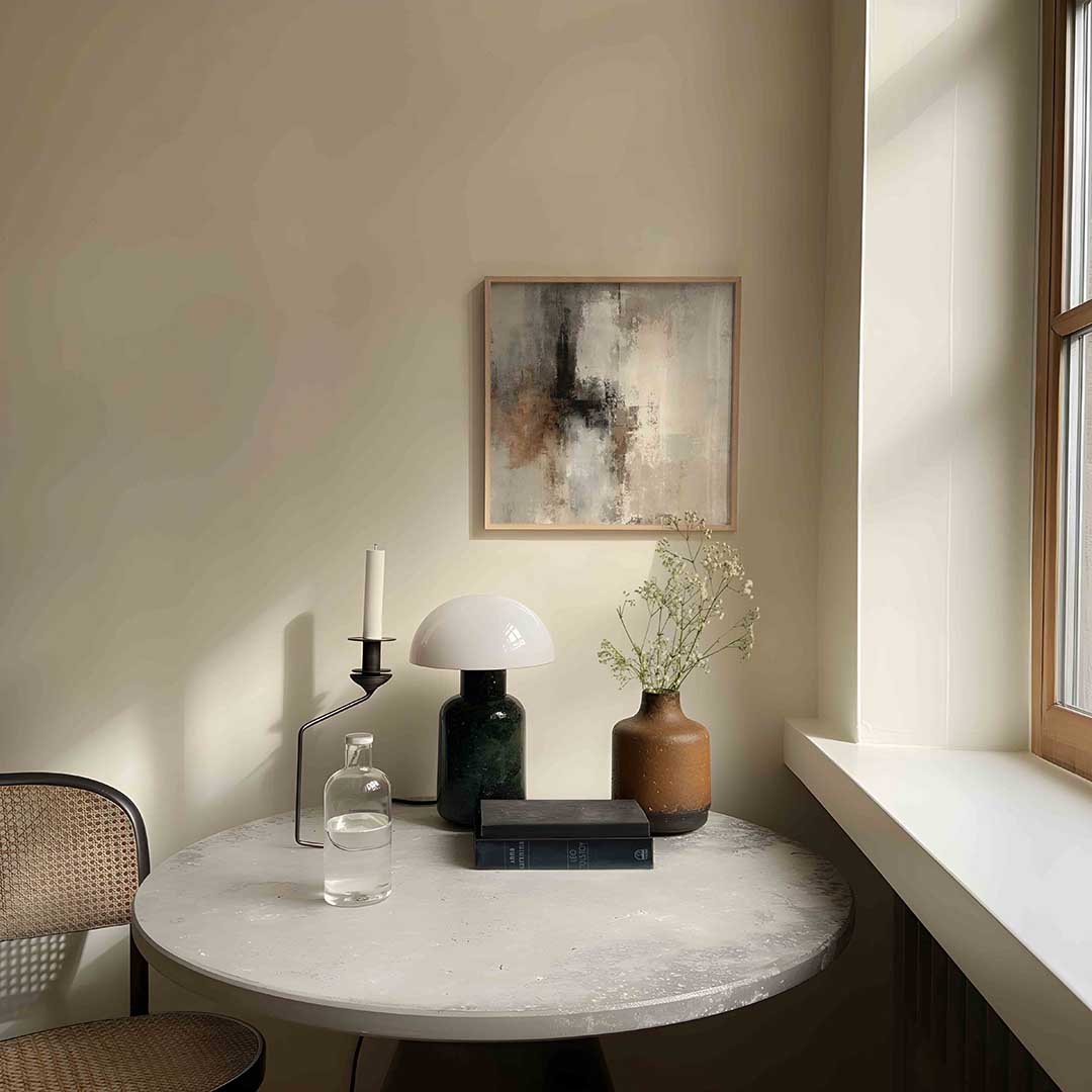 Abstracte beige en grijze Poster