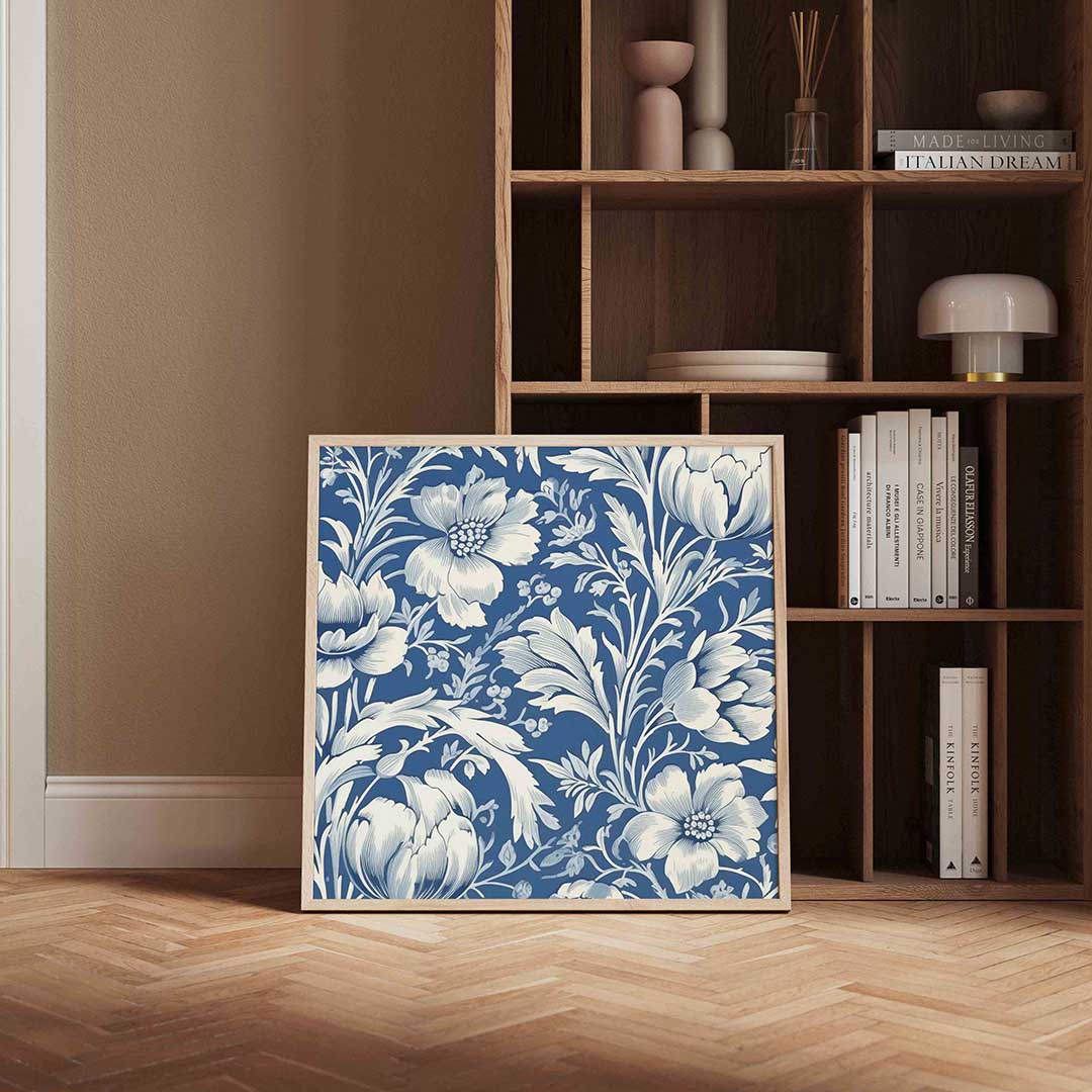 Blauwe bloemen Poster