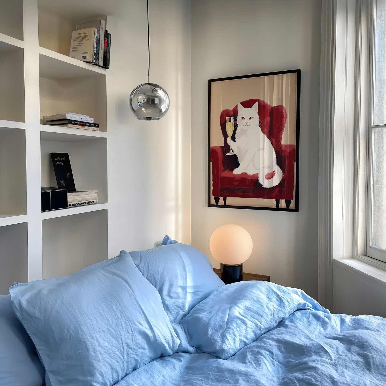 Stijlvolle Kat Met Champagnetoast Poster-WallArtistic