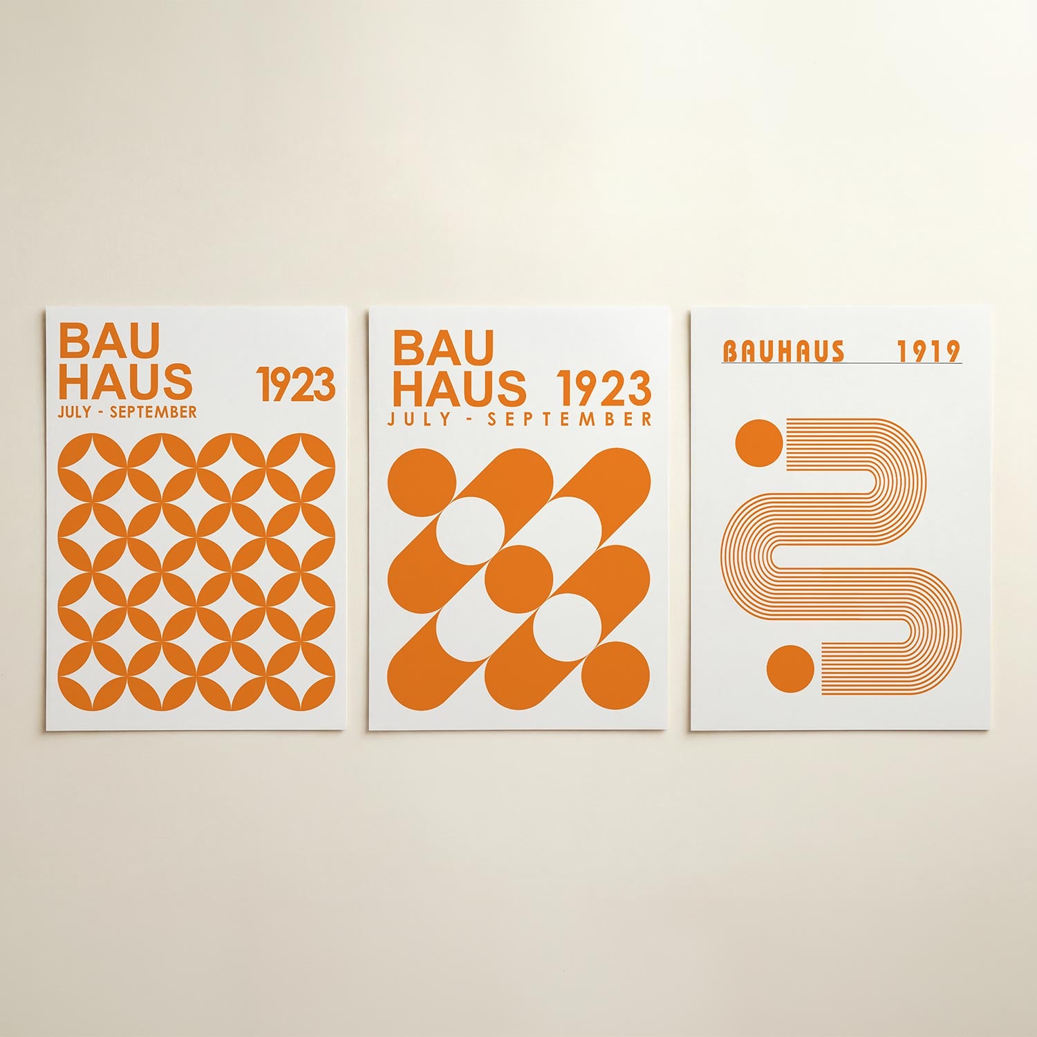 Oranje cirkelpatroon Posterset
