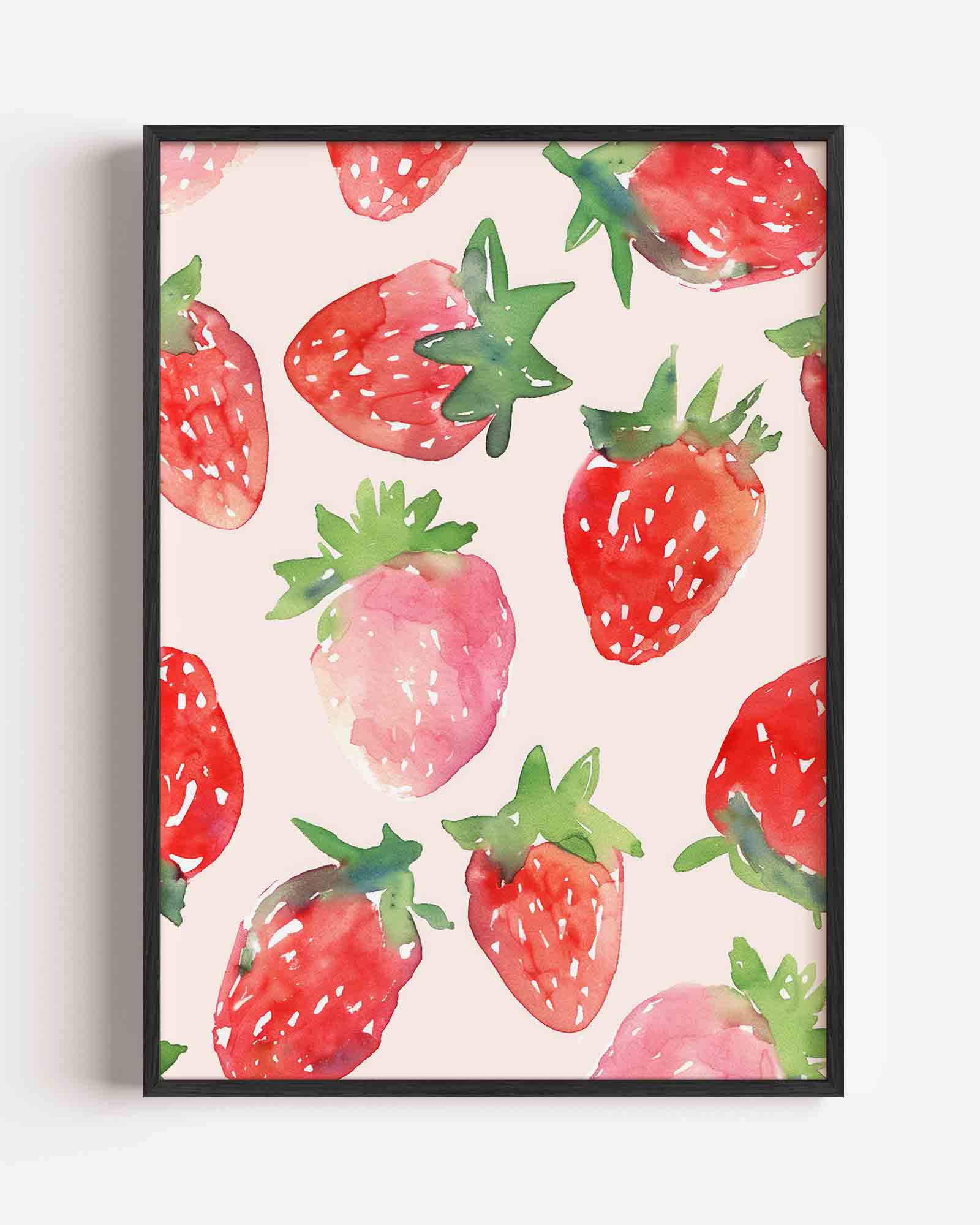 Aardbeien patroon Poster