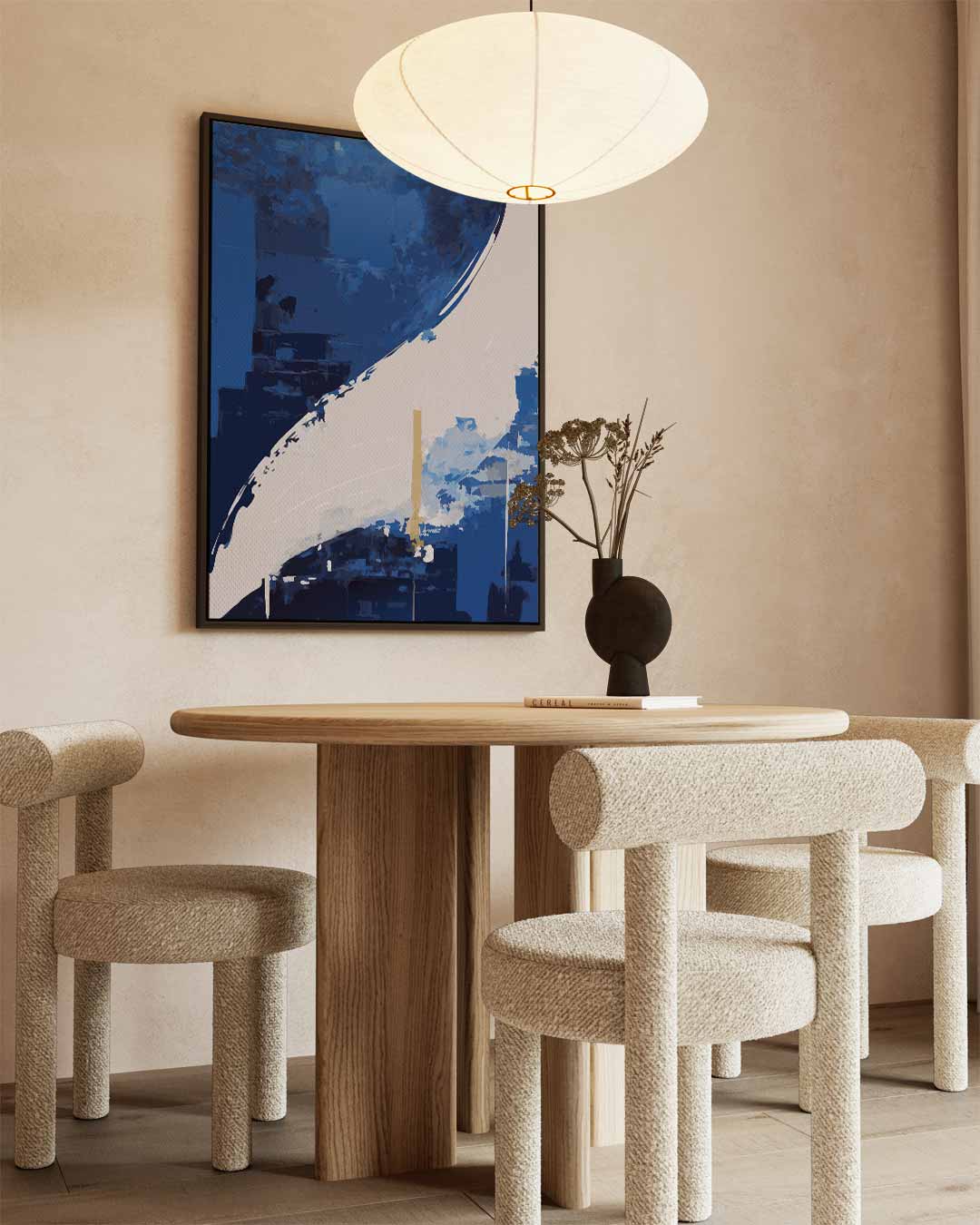 Expressieve Blauwe Abstractie Kunstwerk-canvas-dibond-plexiglas-wanddecoratie-WallArtistic