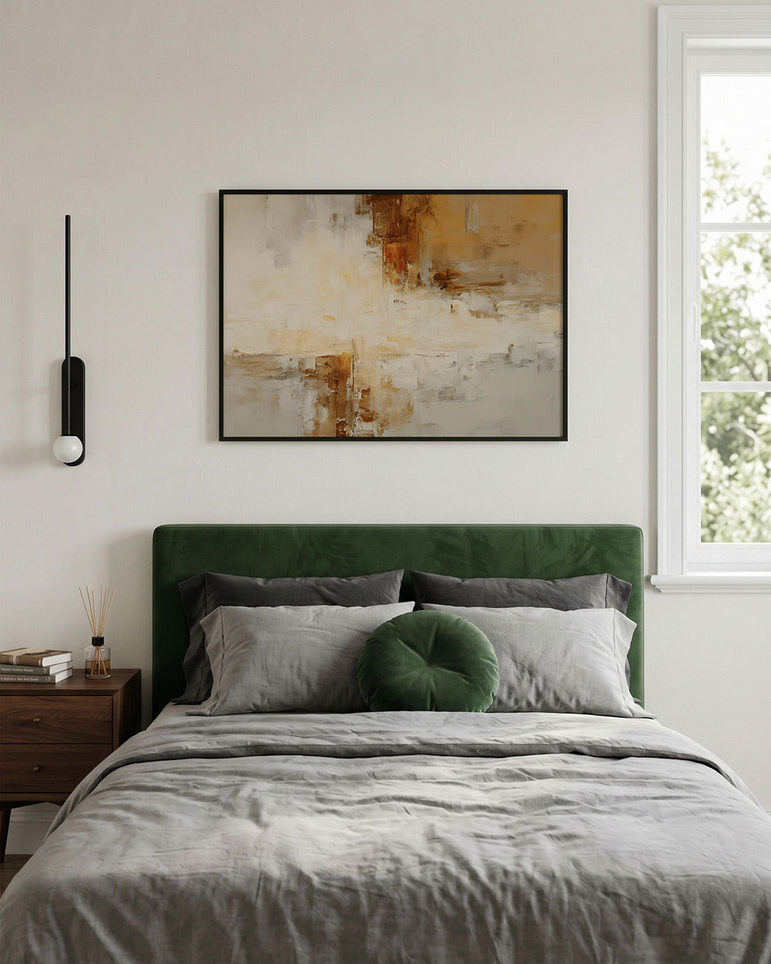 Abstracte beige en bruine Poster