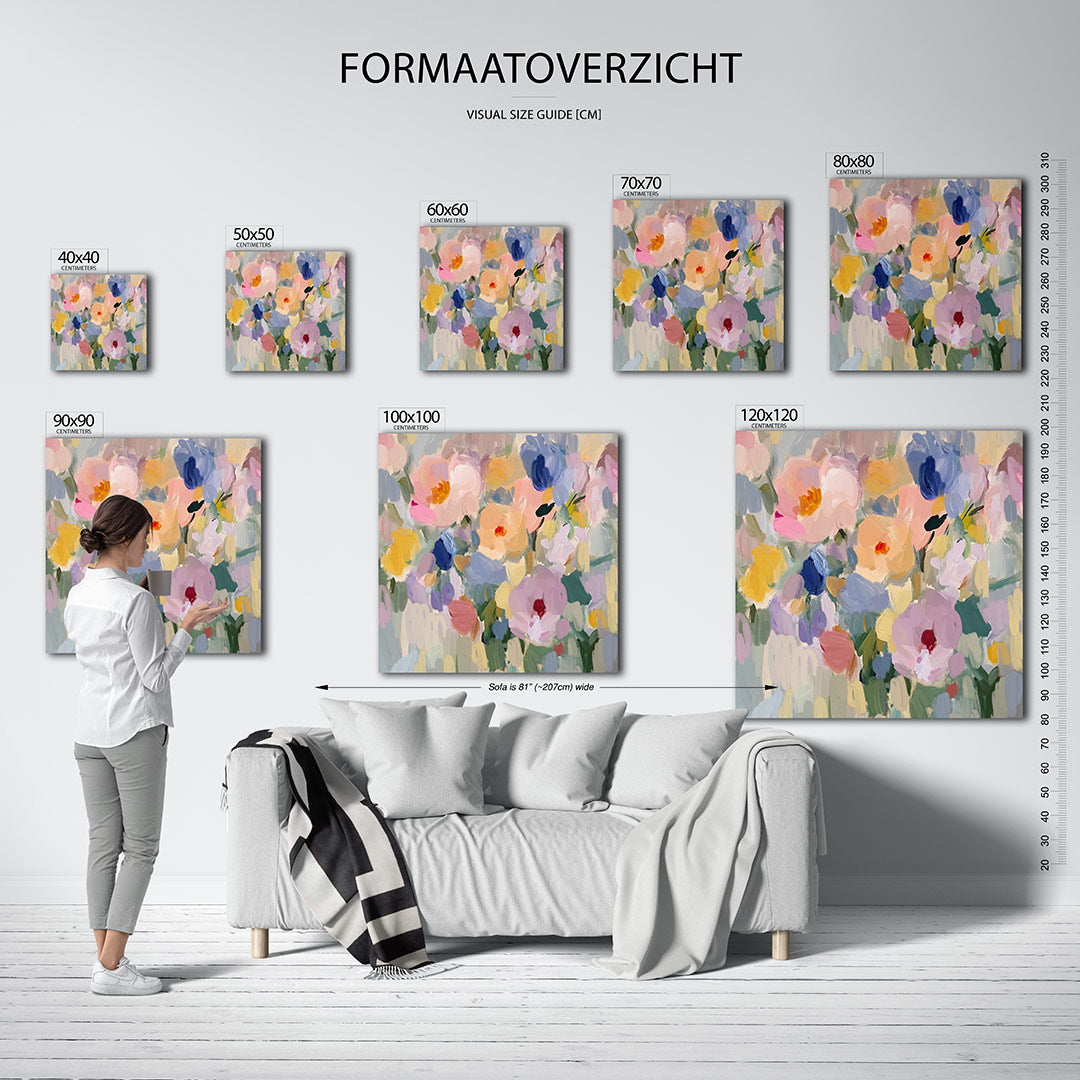 Kleurrijke bloemenvormen Kunstwerk