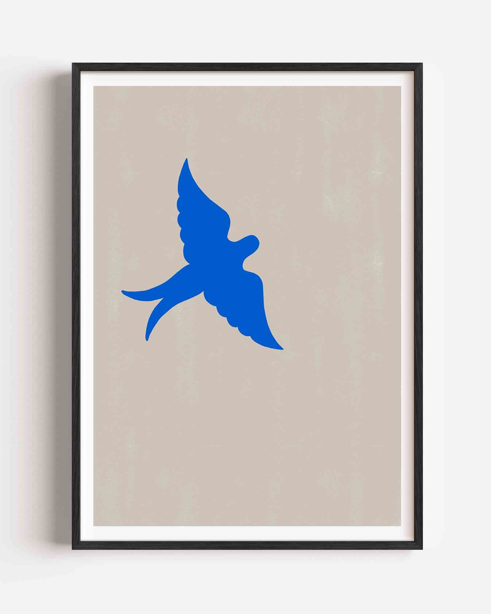 Blauwe vogel Poster