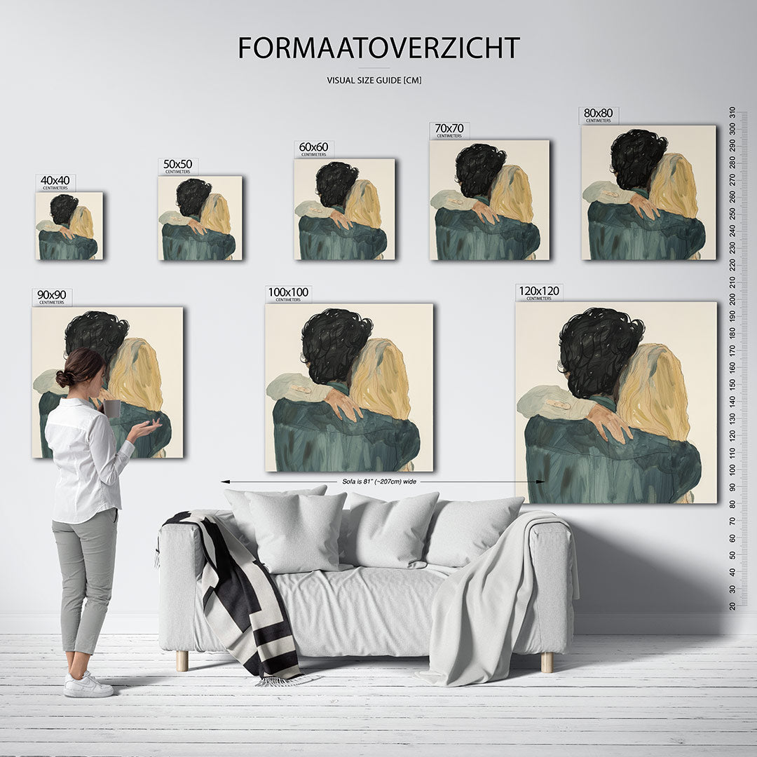 Intieme omhelzing Kunstwerk