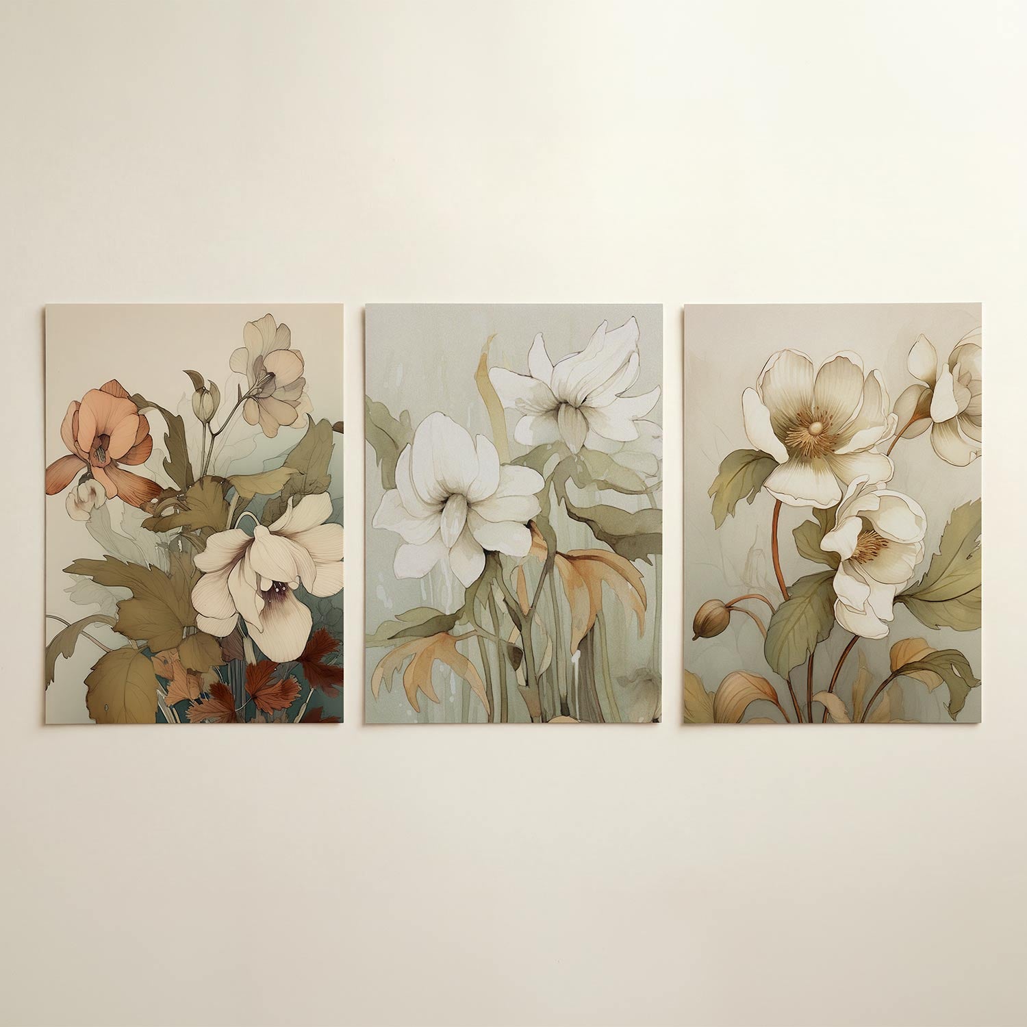 Bloemrijke lijnen Posterset