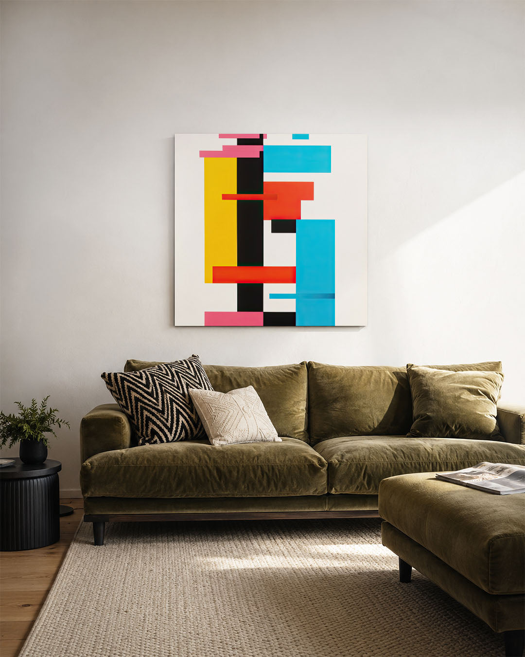 Geometrische kleurencompositie Kunstwerk