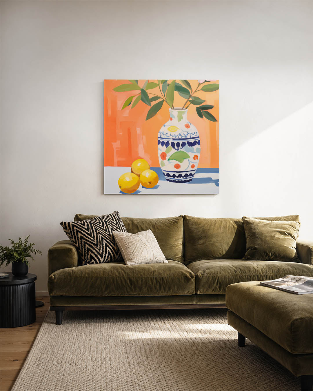 Vaas met citroenen Kunstwerk