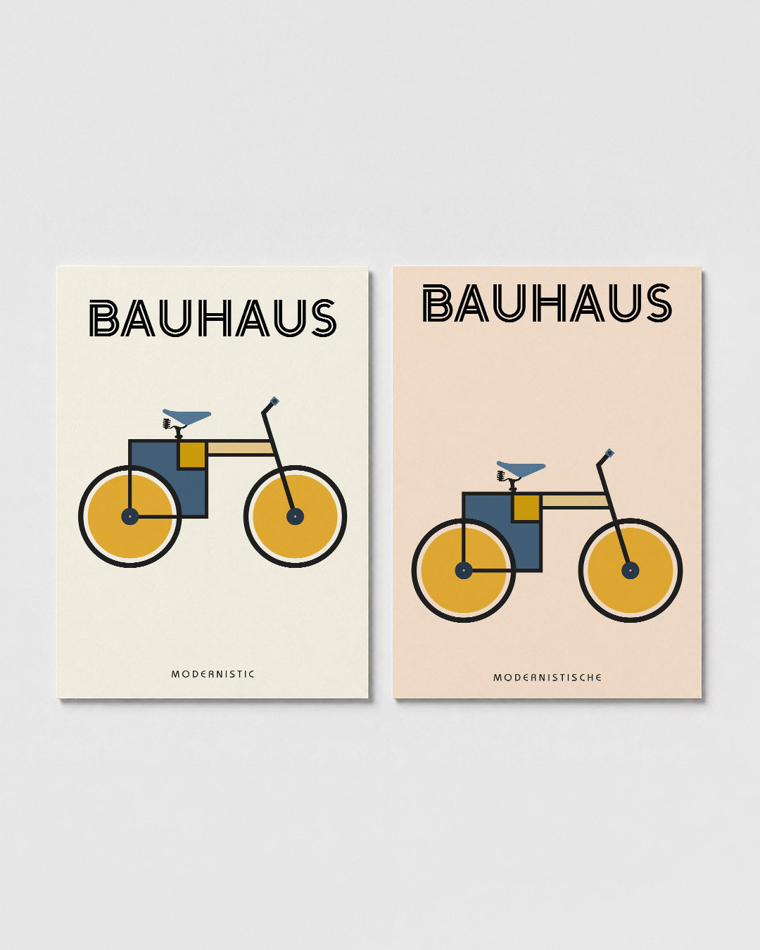 Fiets en kleurvlakken Posterset