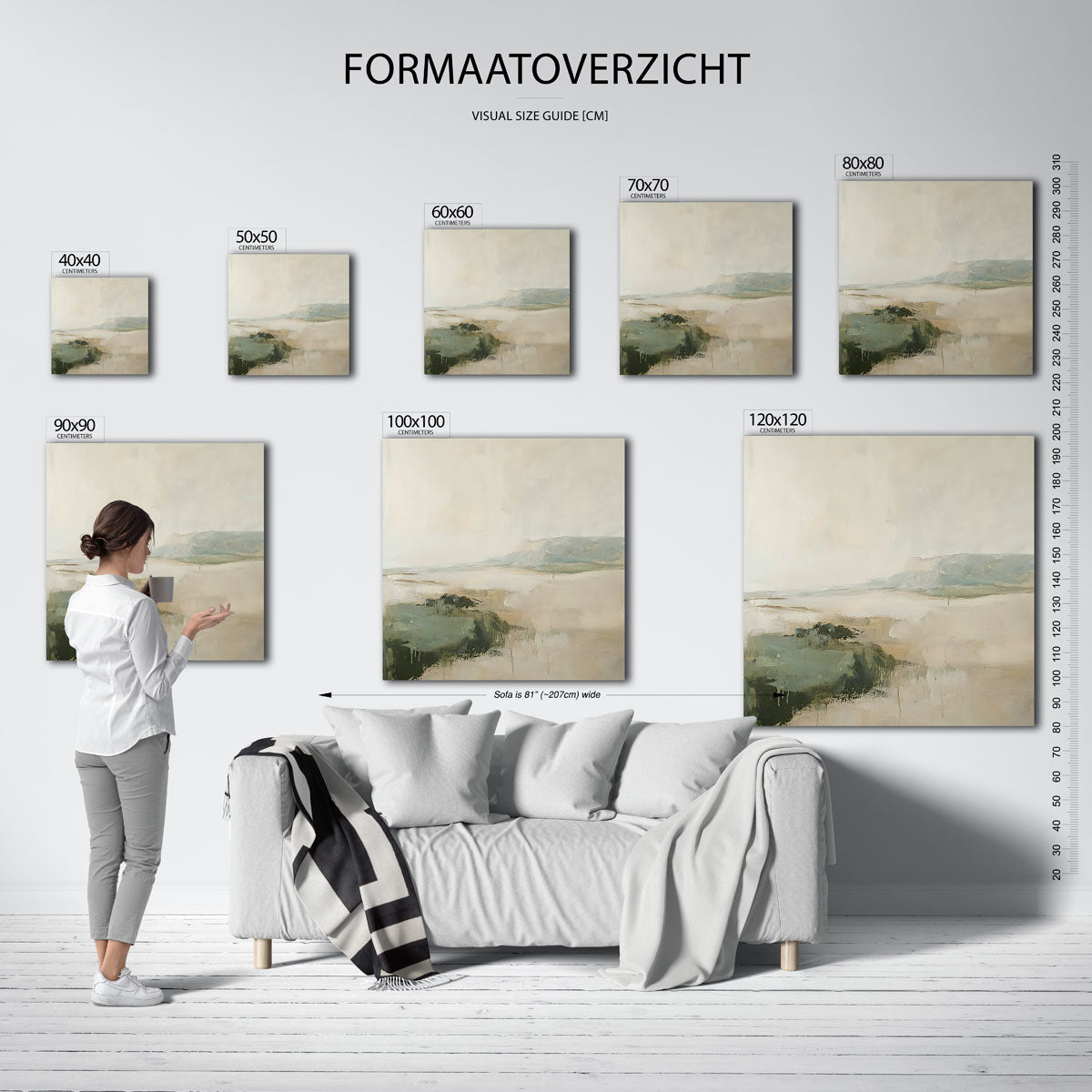 Landschap in zachte tinten Poster