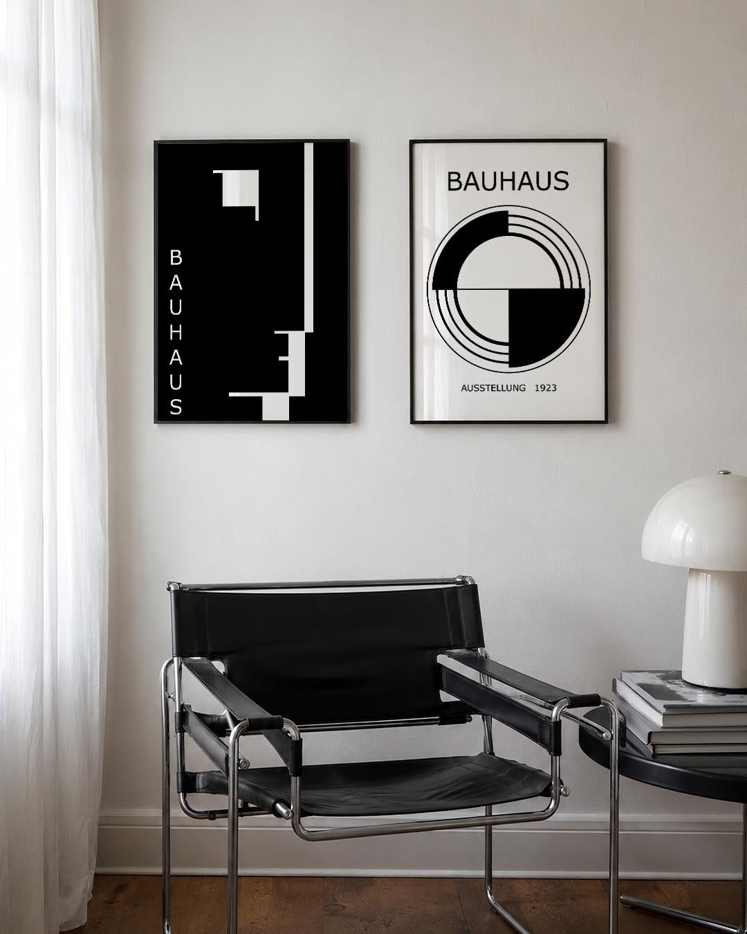 Zwart wit lijnen Posterset