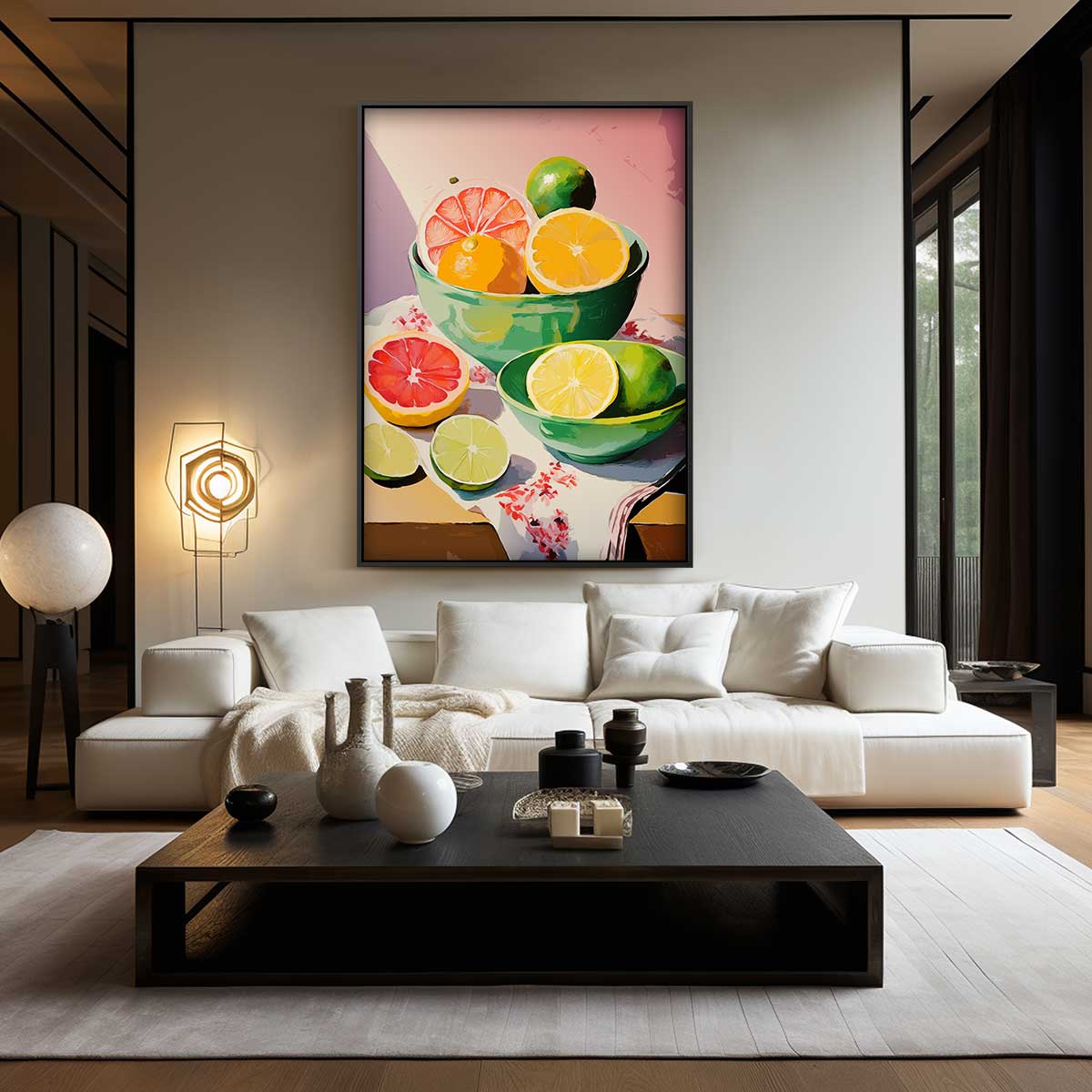 Kleurrijke Citrus Schilderij Kunstwerk-canvas-dibond-plexiglas-wanddecoratie-WallArtistic