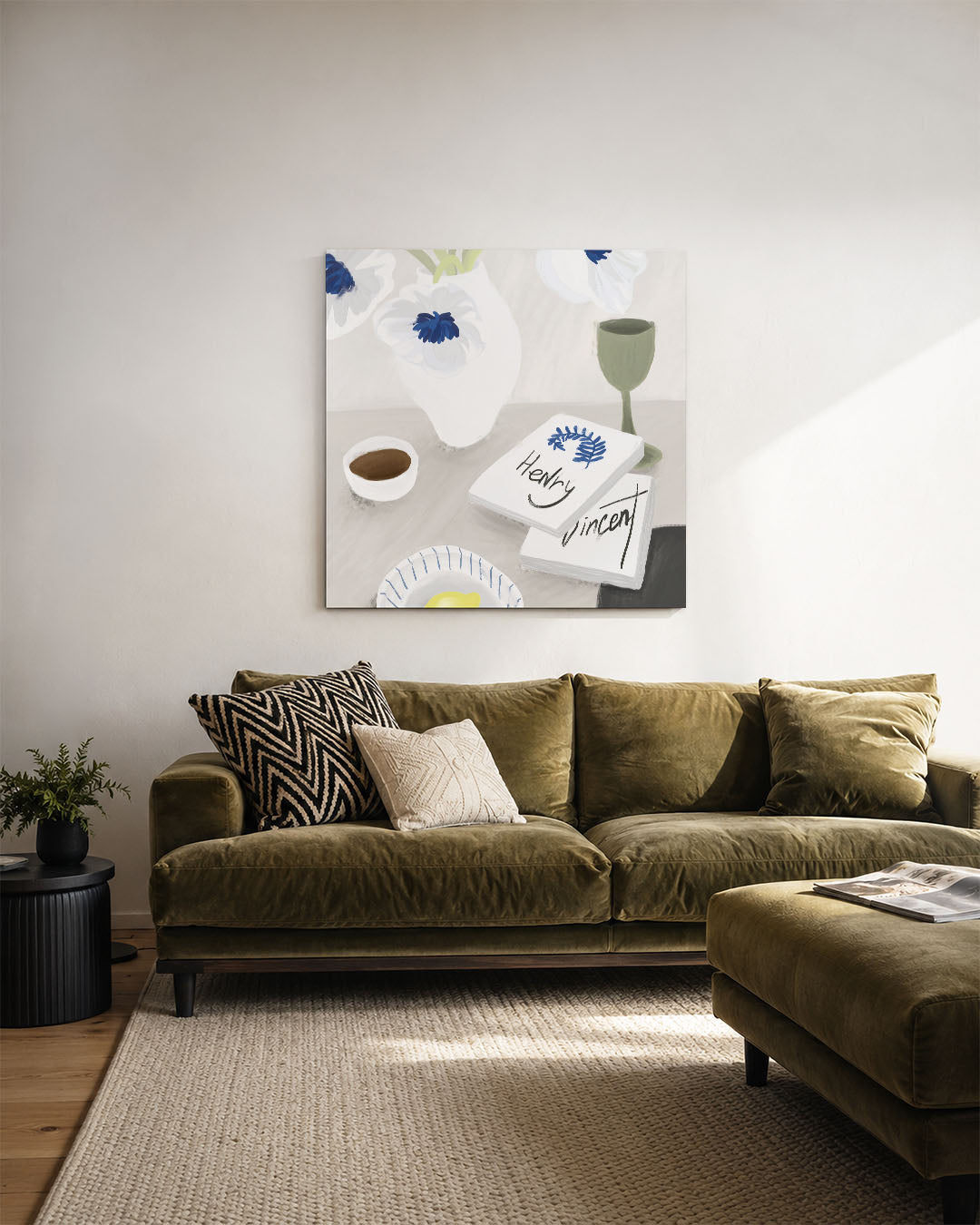 Bloemen en boeken Kunstwerk