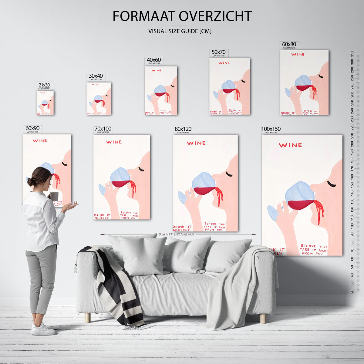 Wijn drinken Poster