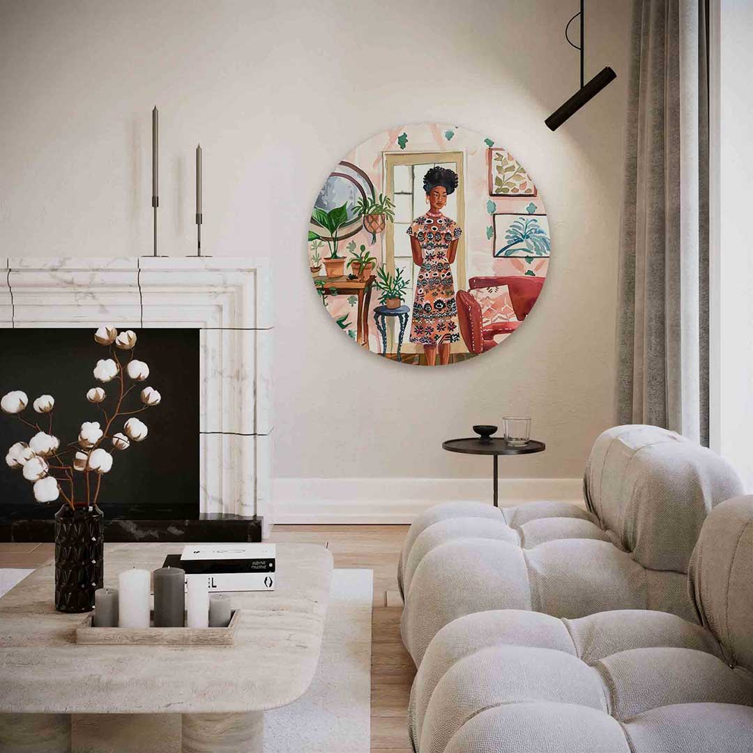 Vrouw in interieur Muurcirkel