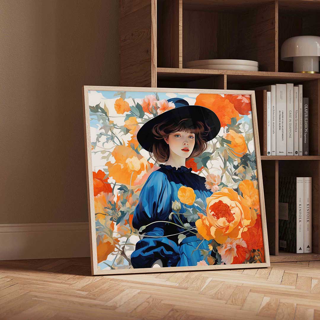 Vrouw met bloemen Poster