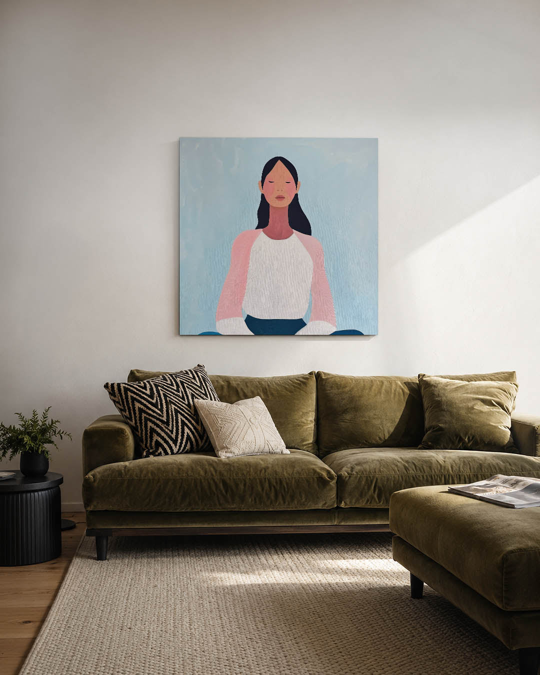 Meditatieve vrouw Kunstwerk