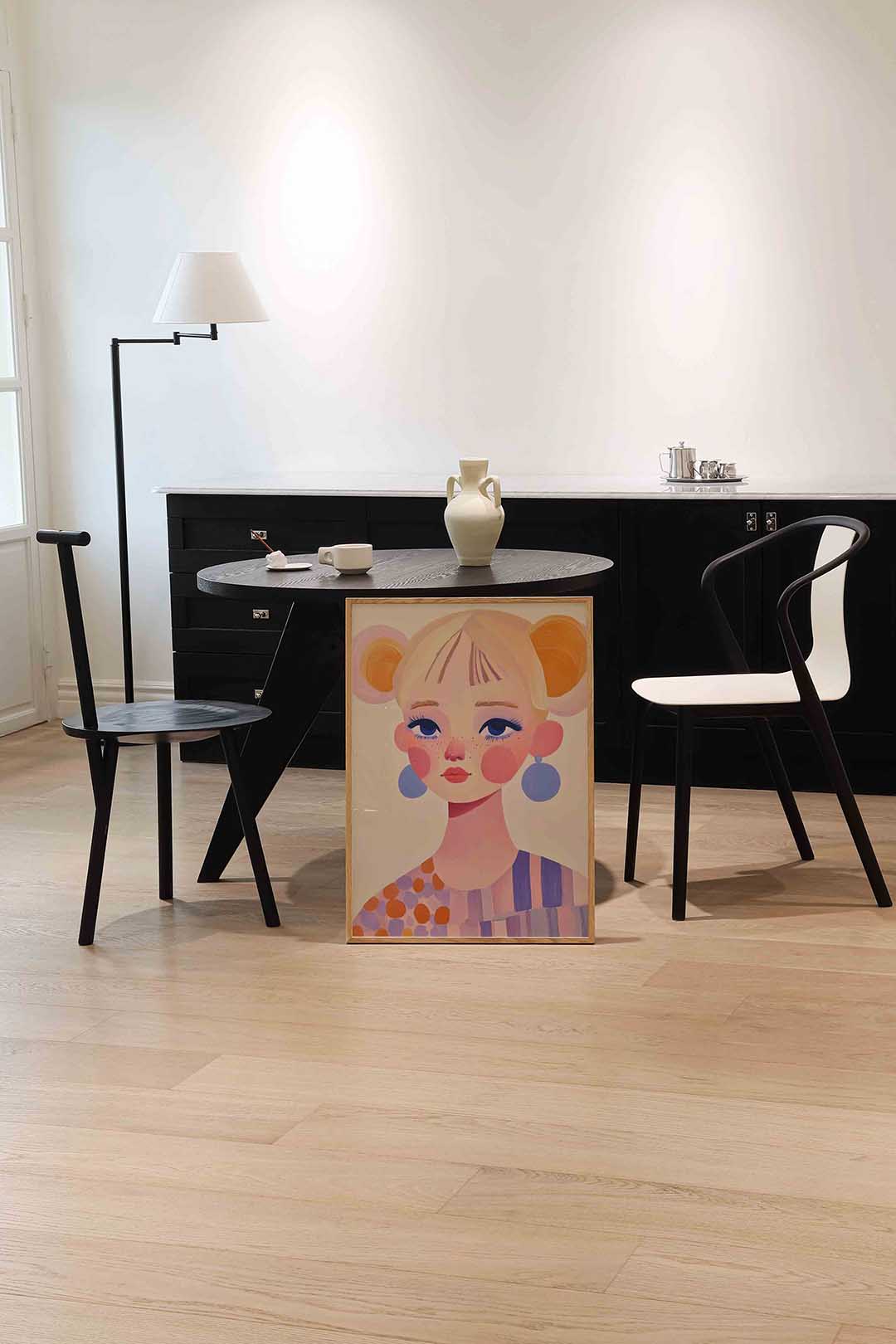 Meisje met kleurrijke accenten Poster