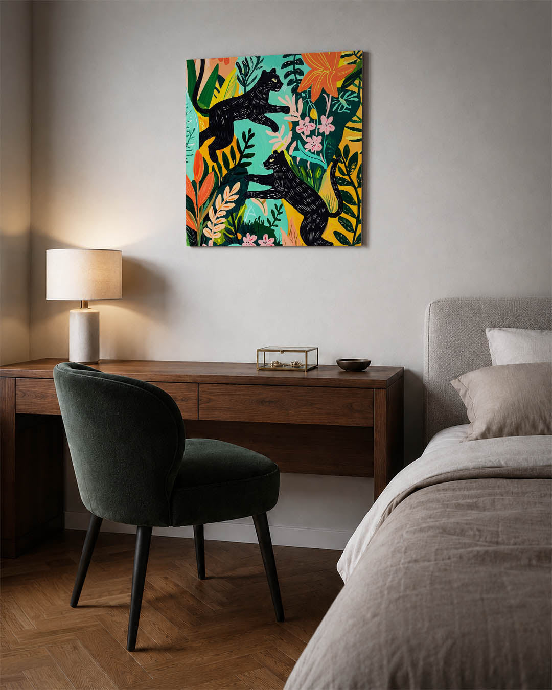 Speelse dieren in jungle Kunstwerk