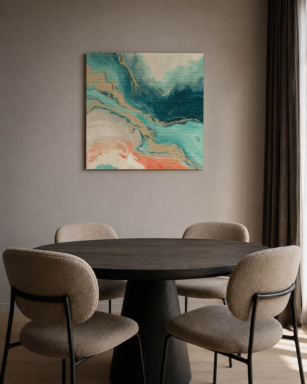 Vloeiende kleurencompositie Kunstwerk