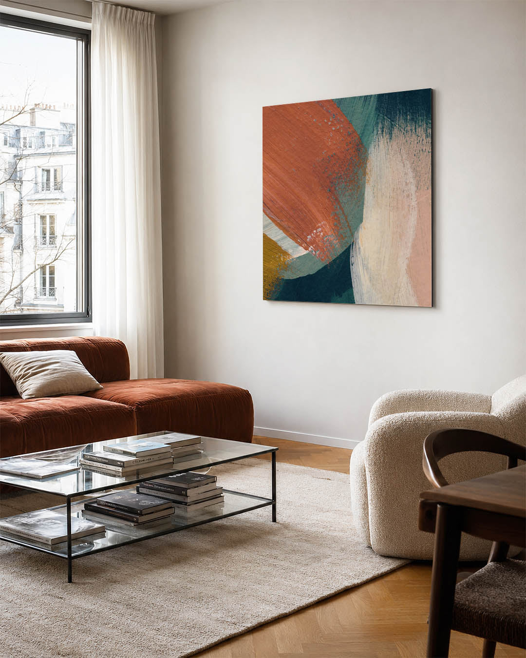 Dynamische kleurencompositie Kunstwerk