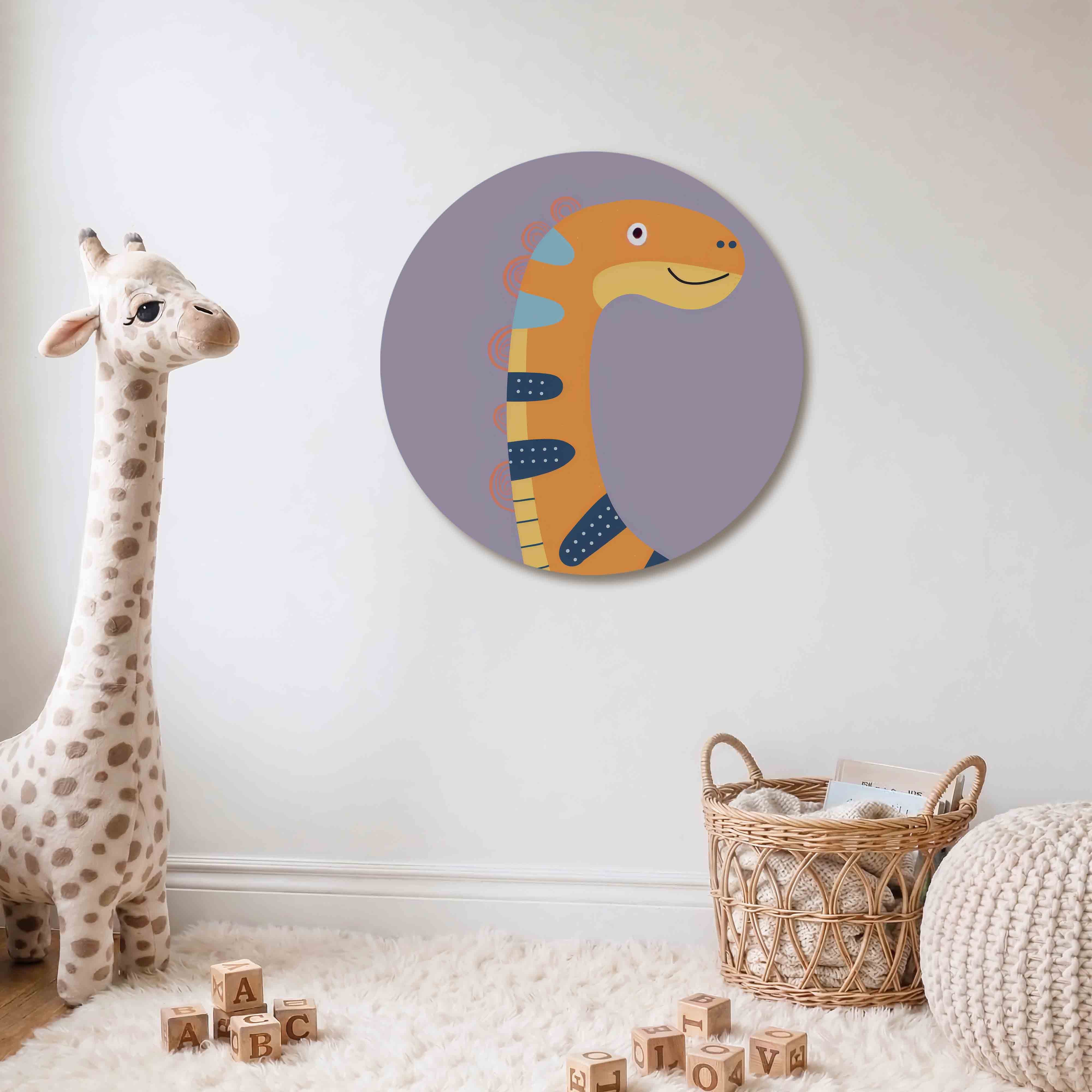 Oranje dinosaurus Muurcirkel