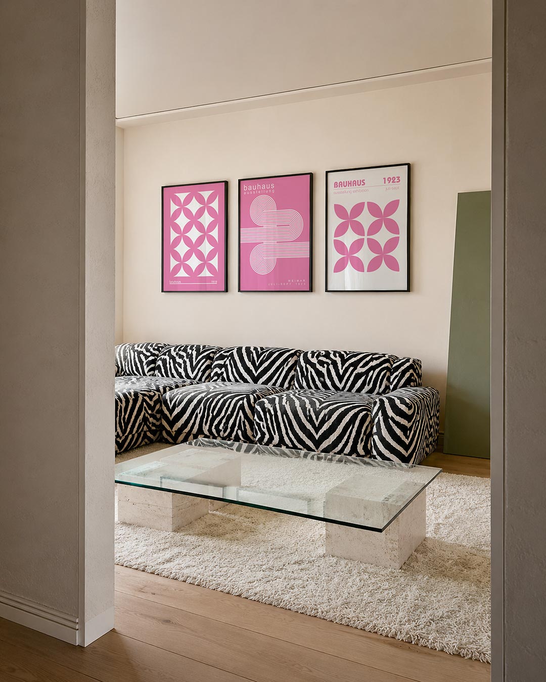 Roze cirkelpatroon Posterset