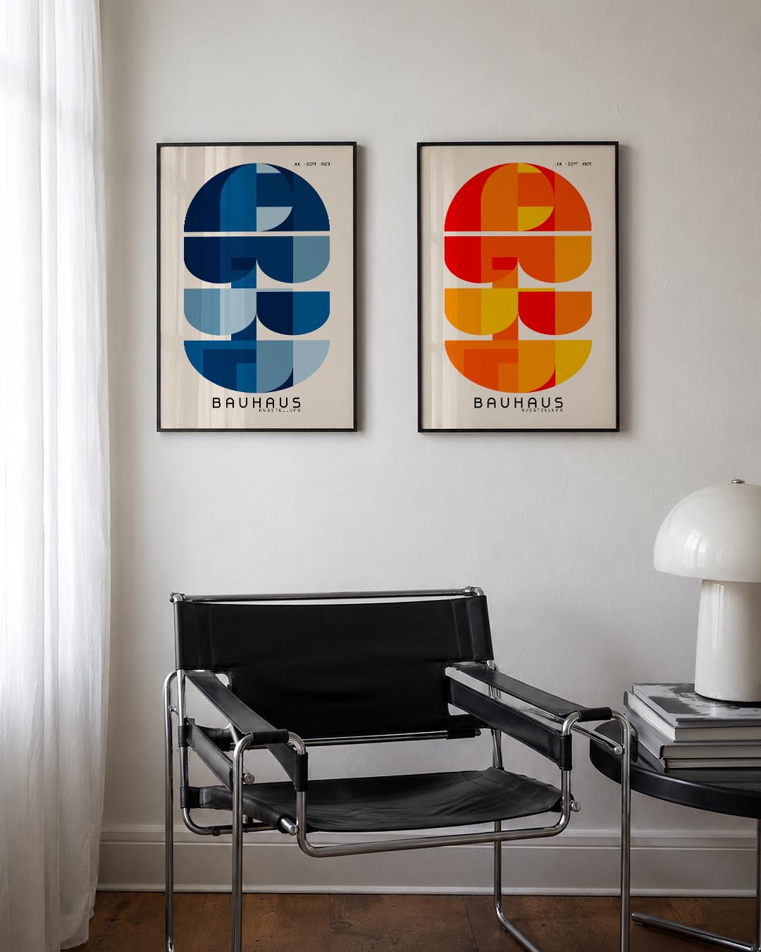 Vormenspel in blauw Posterset