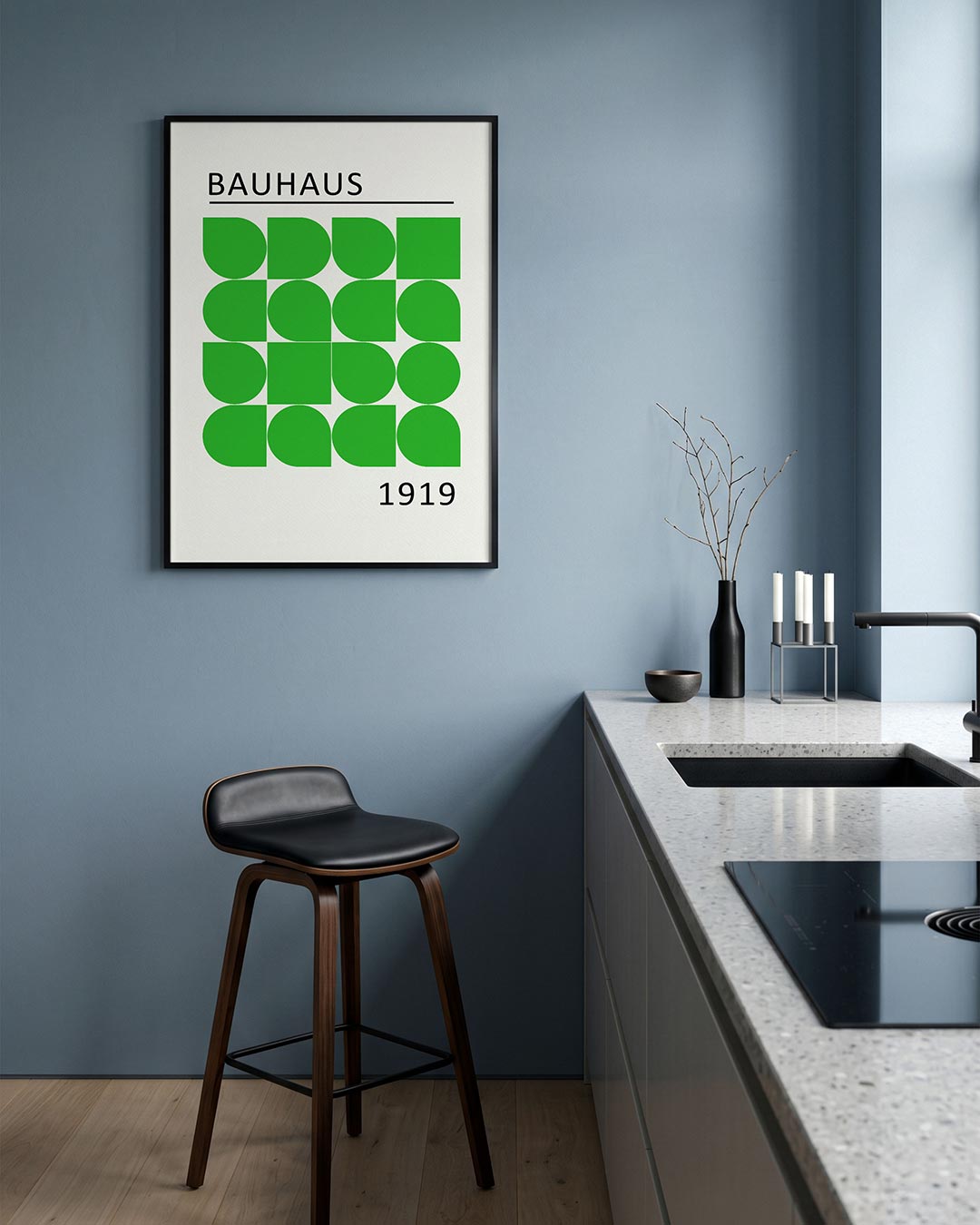Groene vormenritme Poster