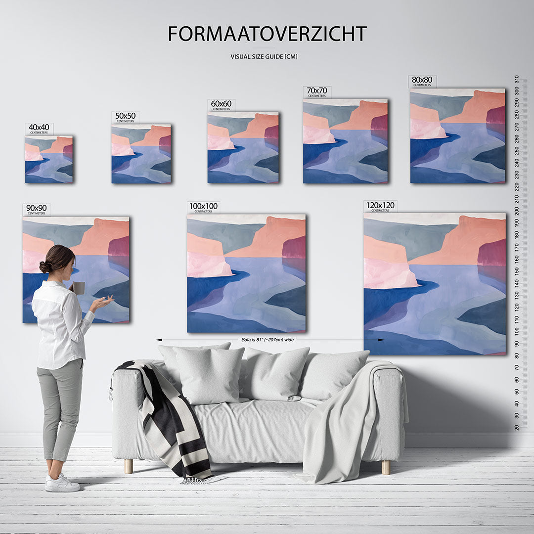 Vloeiende kleurenlandschap Kunstwerk