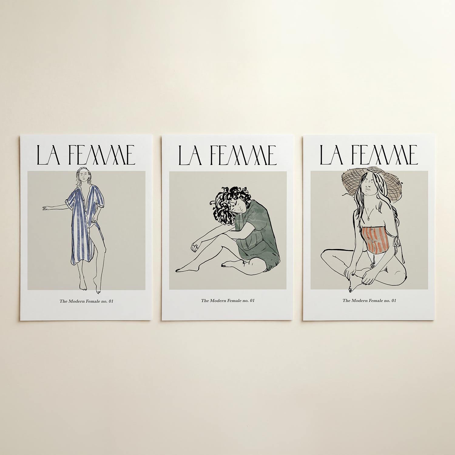 Vrouwelijke lijnen Posterset