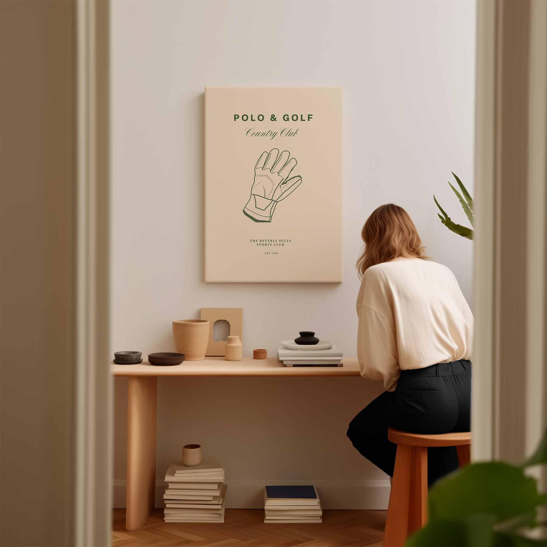 Elegante Polo & Golf Illustratie Kunstwerk-canvas-dibond-plexiglas-wanddecoratie-WallArtistic