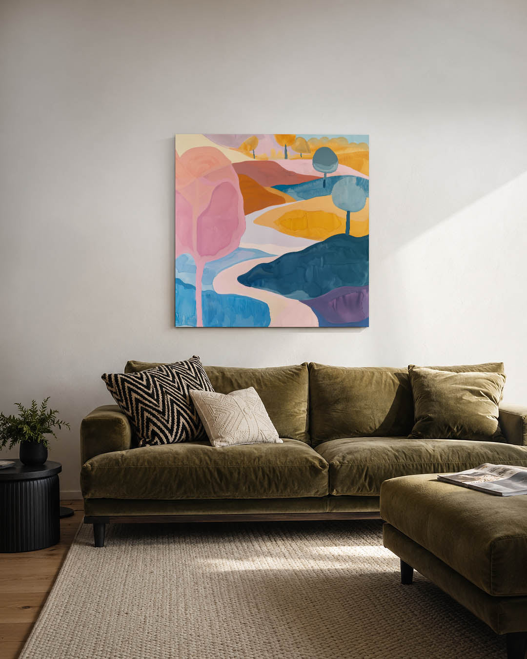 Vloeiende landschap vormen Kunstwerk